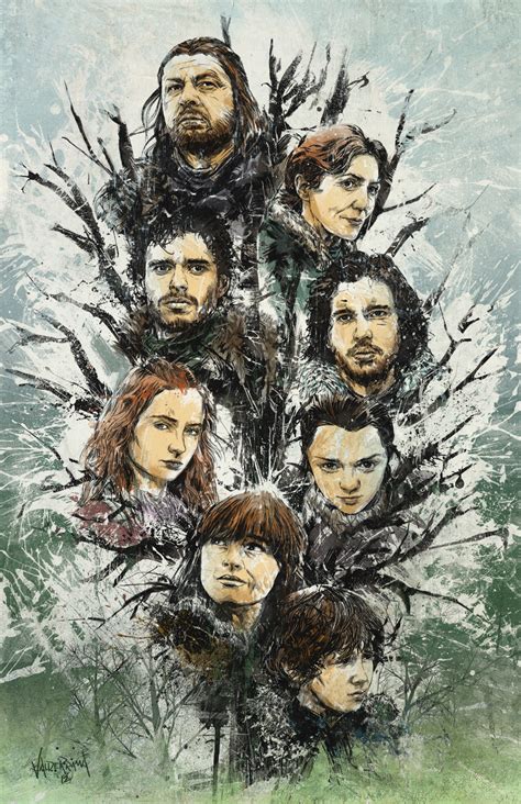 Stark Family Tree by Fresh Doodle – Game of Thrones