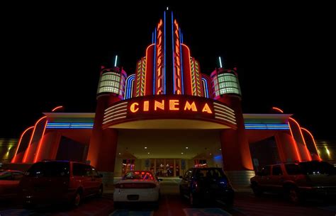 This cinema façade is very art deco in terms of its proximity to the first skyscrapers, concen ...