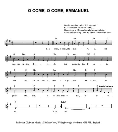 O Come Emmanuel Chords - Sheet and Chords Collection