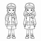 Uniform School Clothes Paper Dolls Girls Coloring Colour Cut Dress  sketch template