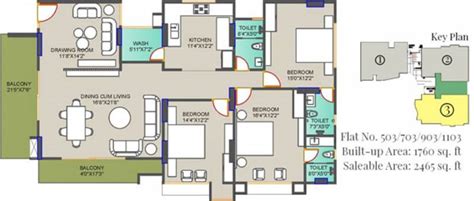 2465 sq ft 3 BHK Floor Plan Image - Atlanta Group Aura Available for ...