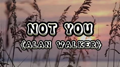 NOT YOU - ALAN WALKER - YouTube