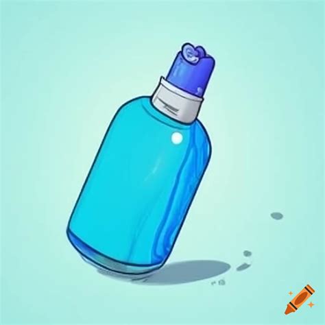 Light blue alcohol gel bottle