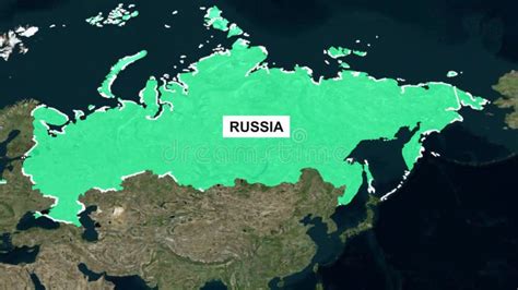 Russia on the Map. Outline the Region Stock Video - Video of sphere ...