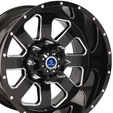 FP03 20-inch black machined face aftermarket wheel set for Chevy and GMC trucks