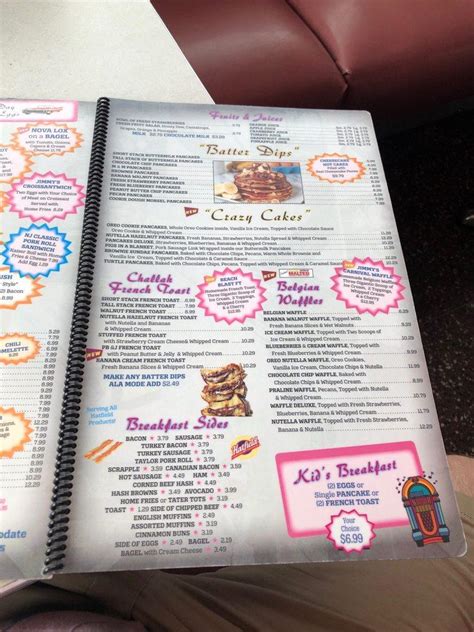 Menu at The Pink Cadillac Diner restaurant, Wildwood