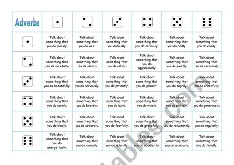 Adverbs - board game - ESL worksheet by eveline10