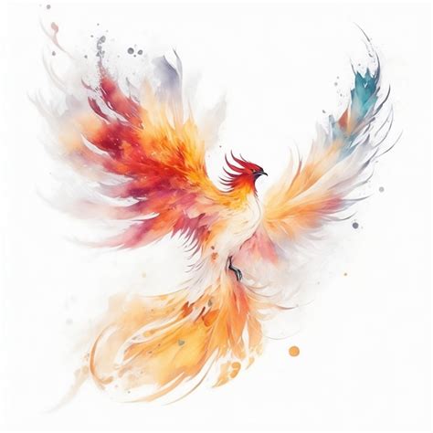 Premium AI Image | A watercolor painting of a phoenix bird.