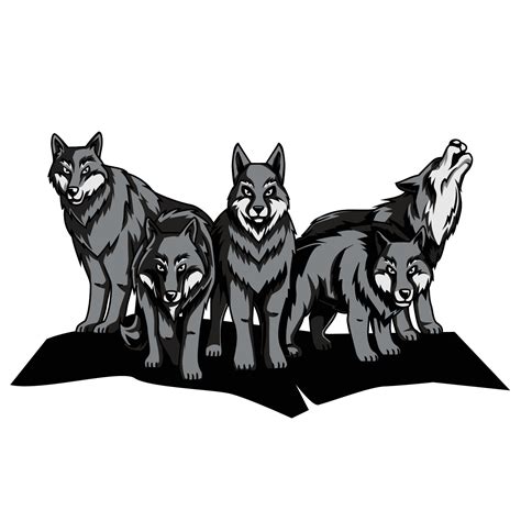 Wolf Pack Vector Art, Icons, and Graphics for Free Download