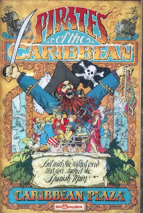 Pirates of the Caribbean Poster at Walt Disney World | Vintage disney posters, Disney posters ...