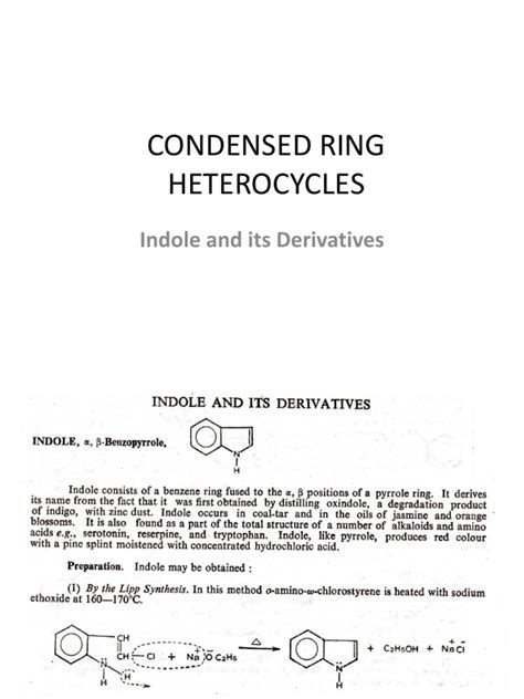 Indole and Its Derivatives | PDF