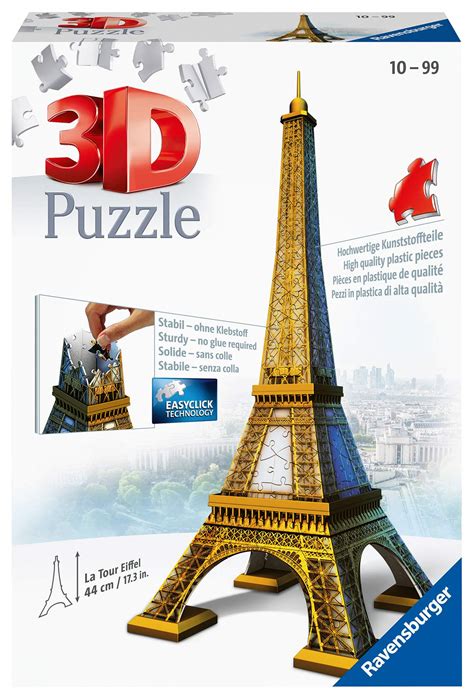 Buy Ravensburger Eiffel Tower 216 Piece 3D Jigsaw Puzzle for Kids and Adults - 12556 - Easy ...