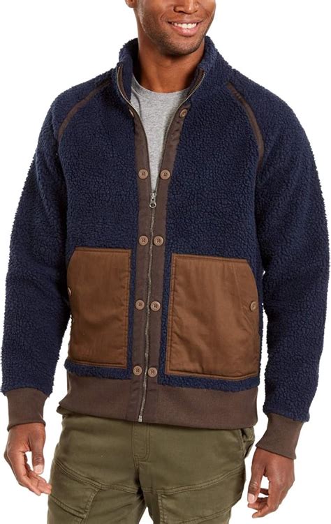 American Rag Men's Colorblocked Fleece Jacket Classic Fit Basic Navy, Medium at Amazon Men’s ...