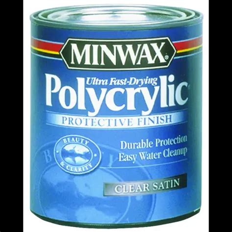 Minwax 3333 Polycrylic Clear Satin Protective Finish Gallon Water Based ...