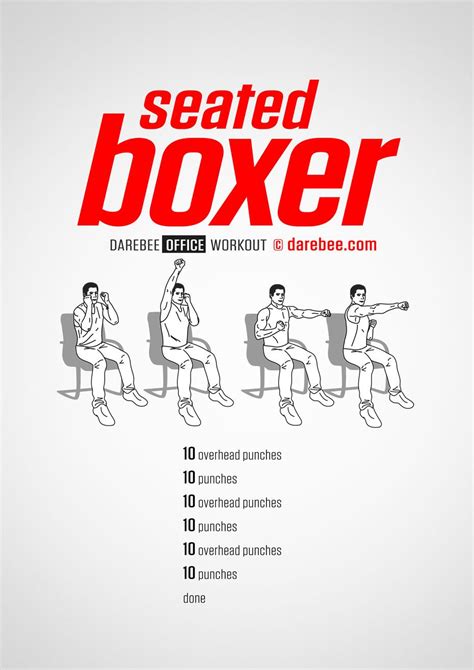 Seated Boxer workout. | Boxer workout, Office exercise, Senior fitness