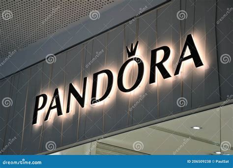 Sign Pandora. Jewelry Company Signboard, Logo Editorial Stock Photo ...