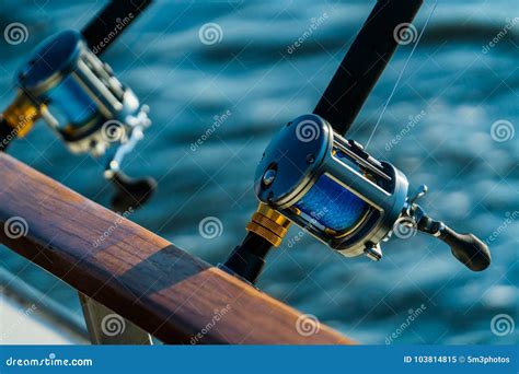 Sport Fishing Gear on a Fishing Charter Stock Image - Image of metal ...