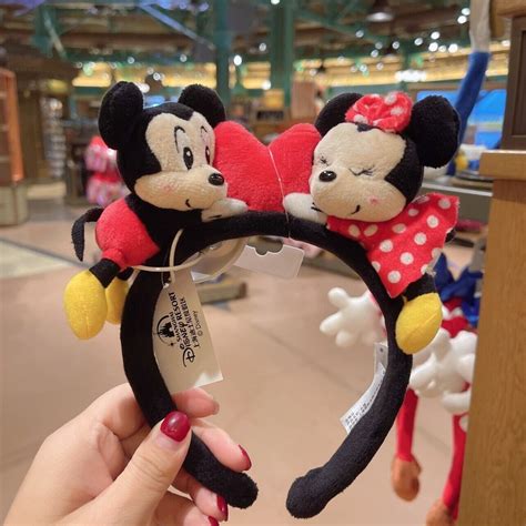 Disney authentic couple mickey minnie mouse ear Headband Disneyland | eBay