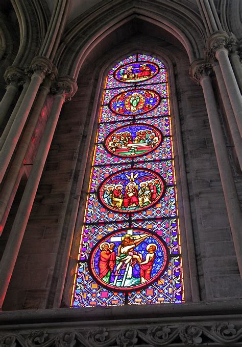 Bayeux Cathedral - France - stained glass window | Stained glass windows, French cathedrals, Glass