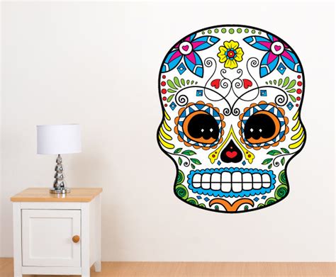 Sugar Skull Vinyl Wall Decal SugarSkullUScolor048 - Contemporary - Wall ...