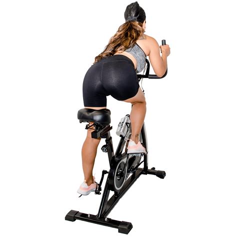 Indoor Cycling Workout Bike with Big Cushioned Seat (Silver)