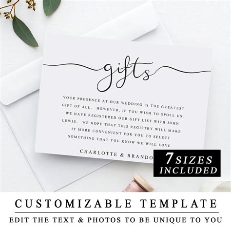 Printable Gift Registry Cards - Printable Card Free