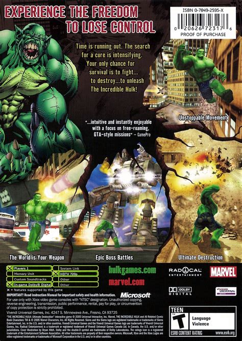 The Incredible Hulk: Ultimate Destruction Box Shot for Xbox - GameFAQs