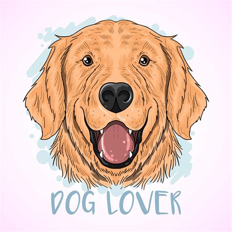 diseño feliz del amante del perro del golden retriever 1019279 Vector en Vecteezy