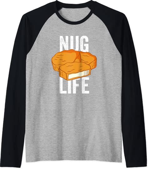 Amazon.com: Nug Life Funny Chicken Nuggets Raglan Baseball Tee : Clothing, Shoes & Jewelry