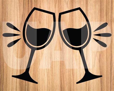 Wine Glasses Svg Clipart image Cricut Svg image Dxf Pdf | Etsy