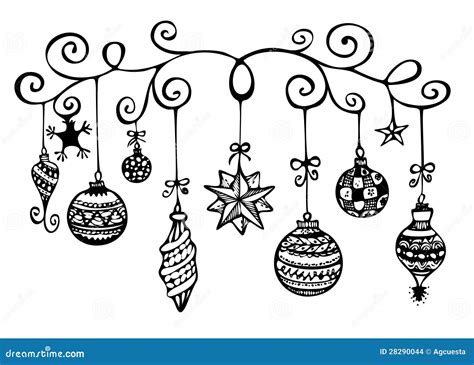 Christmas Ornaments Sketch Stock Images - Image: 28290044