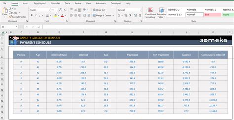 Annuity Calculator Excel Template | Retirement Annuity Calculation