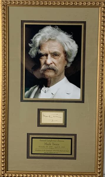 Lot Detail - Mark Twain Signed 3" x 2" Cut Framed Display (PSA/DNA)