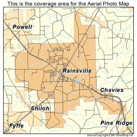 Aerial Photography Map of Rainsville, AL Alabama