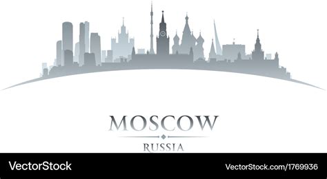 Moscow russia city skyline silhouette Royalty Free Vector