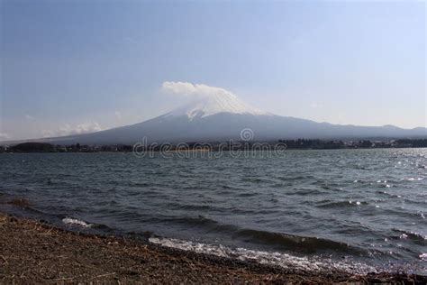 Mount Fuji As Seen from Lake Kawaguchi Stock Photo - Image of capped ...