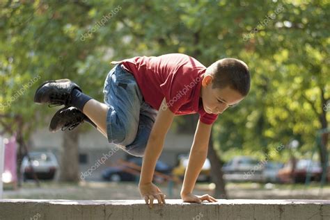 Parkour jump over wall — Stock Photo © jenella #12473016