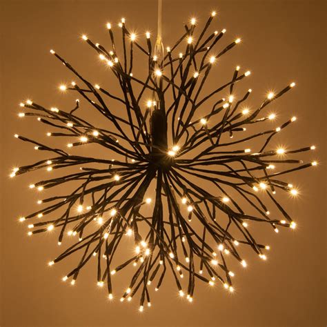 Brown Starburst Lighted Branches with Warm White LED Twinkle Lights, 1 pc