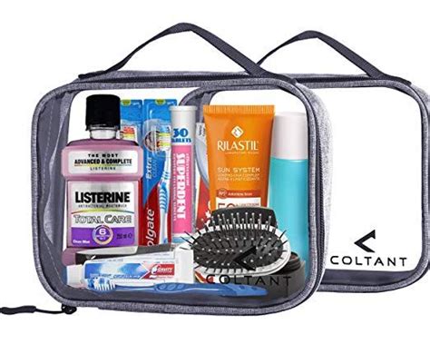 Coltant Clear Travel Toiletry Bag TSA Approved, Pack of 2 - Quart Sized ...