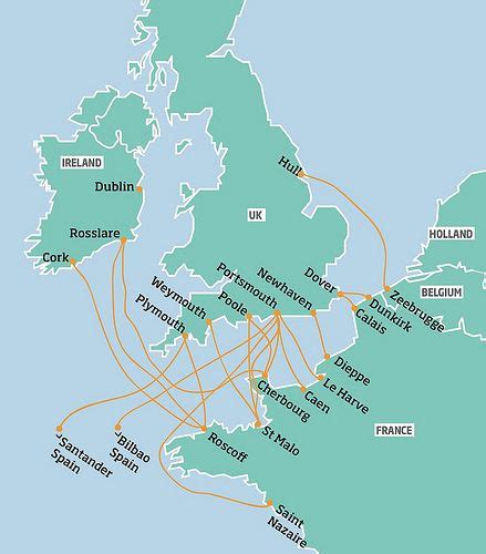 Ferries to France from the UK and Ireland. Map: Anita Razak | St-malo ...