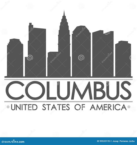 Columbus Skyline Silhouette Vector Illustration | CartoonDealer.com #82716272