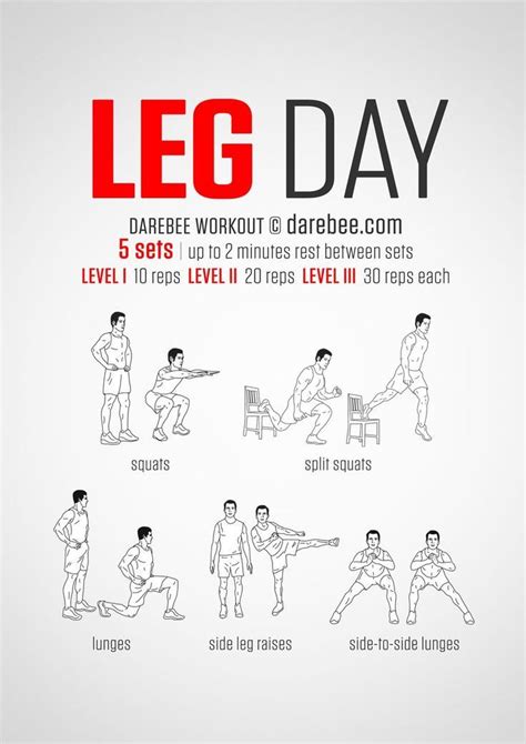 No-equipment legs workout for all fitness levels. Visual guide: print ...