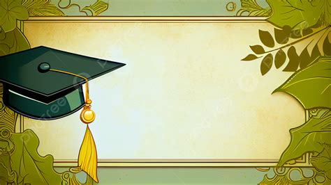 Graduation Green Leaves Border Background, Graduation, Frame, Background Background Image And ...