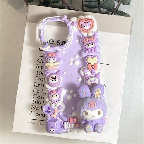 Light Color Kuromi Blind Box DIY Decoden Phone Case | Handmade Custom Cream Glue Phone Cover ...