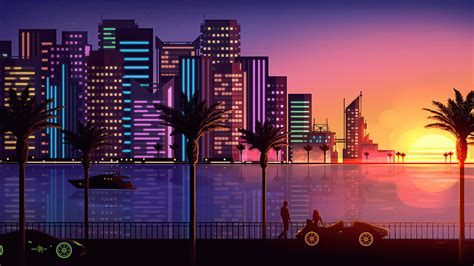 1600x900 Miami Sunset Artistic 4k Wallpaper,1600x900 Resolution HD 4k Wallpapers,Images ...