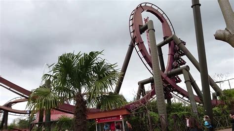 Nemesis Inferno Roller Coaster Ride At Thorpe Park, 1 April 2017 - YouTube