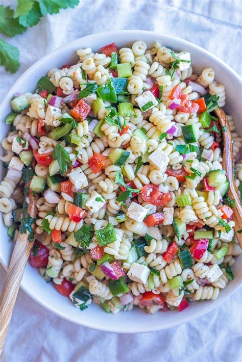 Easy Vegetarian Pasta Salad - She Likes Food