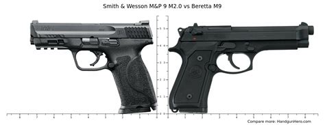 Smith & Wesson M&P 9 M2.0 vs Beretta M9 size comparison | Handgun Hero