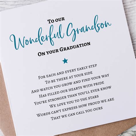 Our Grandson poem makes a special graduation card - because you're so proud of him. This is card ...