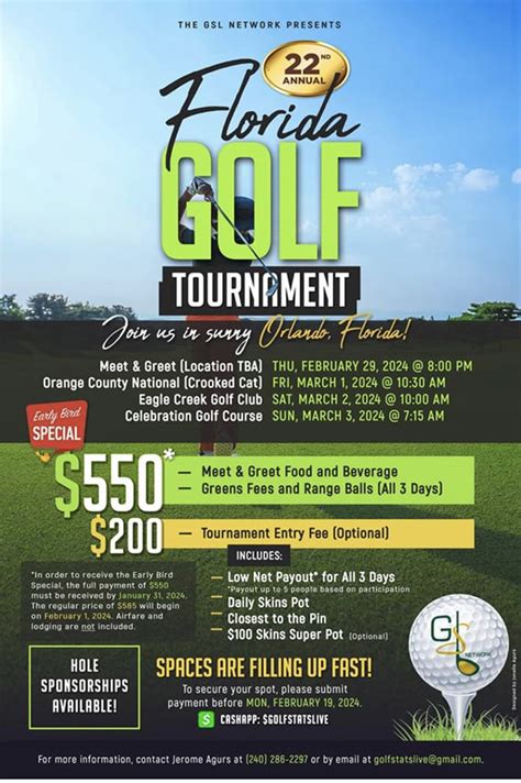 The 22nd Florida Golf Tournament Presented by The GSL Network – African American Golfer's Digest